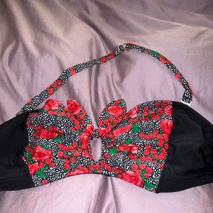 Black and red bikini top